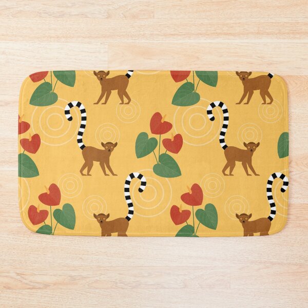 Item preview, Ringtailed lemurs on yellow designed and sold by reneesillus.