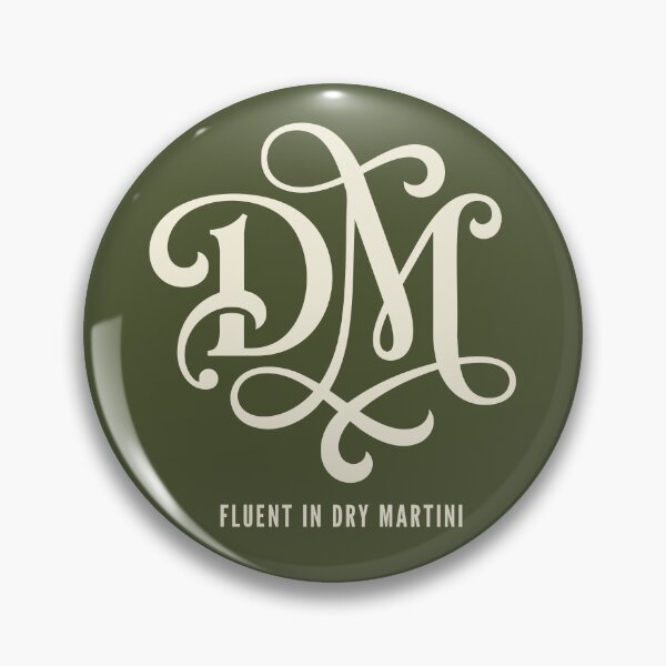 Item preview, Fluent In Dry Martini Monogram Elegant Olive Green Mixology Aesthetic designed and sold by Cozy-Old-Pub.