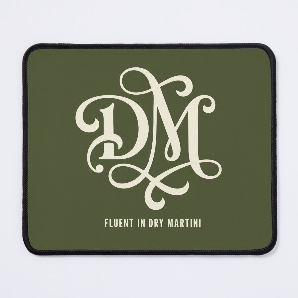 Item preview, Fluent In Dry Martini Monogram Elegant Olive Green Mixology Aesthetic designed and sold by Cozy-Old-Pub.