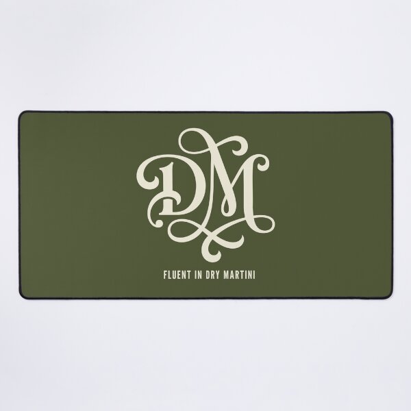 Item preview, Fluent In Dry Martini Monogram Elegant Olive Green Mixology Aesthetic designed and sold by Cozy-Old-Pub.