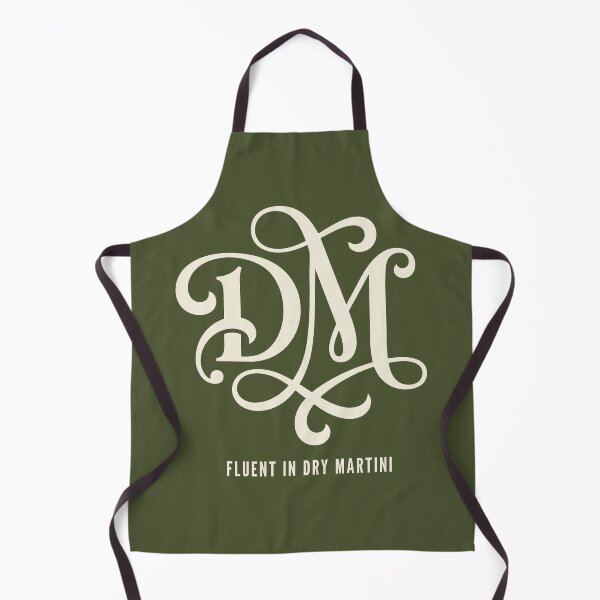 Item preview, Fluent In Dry Martini Monogram Elegant Olive Green Mixology Aesthetic designed and sold by Cozy-Old-Pub.