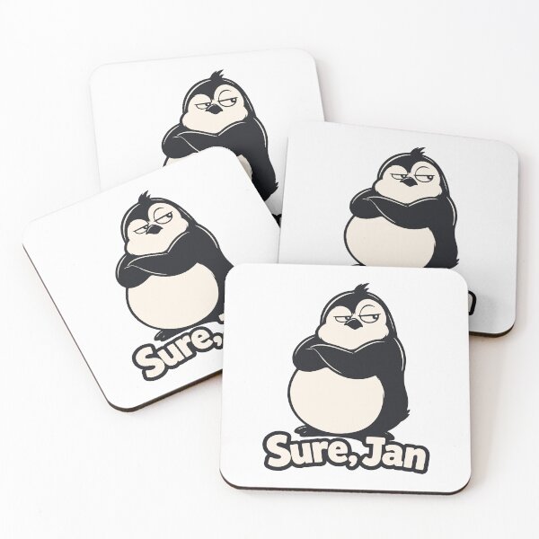 Item preview, Sure Jan Penguin. Funny Sarcastic Sassy Reaction Meme designed and sold by MalisoStickers.