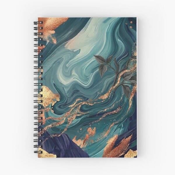Item preview, Abstract Teal Marble Gold Foil Botanical Art designed and sold by K Design Store.