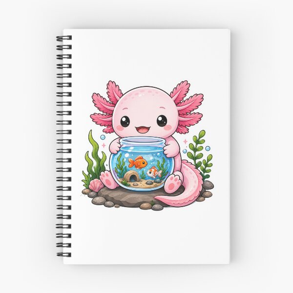 Item preview, Cute Axolotl Holding a Fish Aquarium Sticker designed and sold by PawsGiggles.
