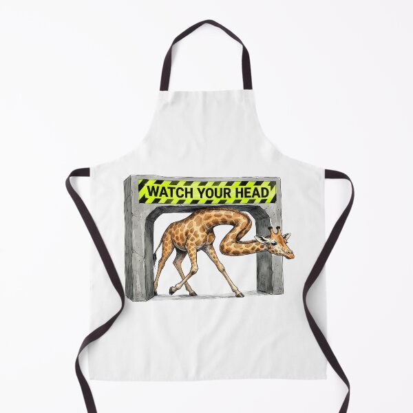 Item preview, Watch Your Head - Funny Giraffe Ducking Watercolor Art designed and sold by SoulPT.