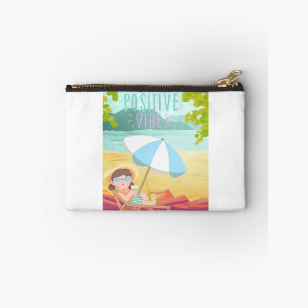 Item preview, Positive Vibes Beach Illustration | Cute Summer Vacation Art for T-Shirts, Stickers & Phone Cases designed and sold by Rohinirohi029.