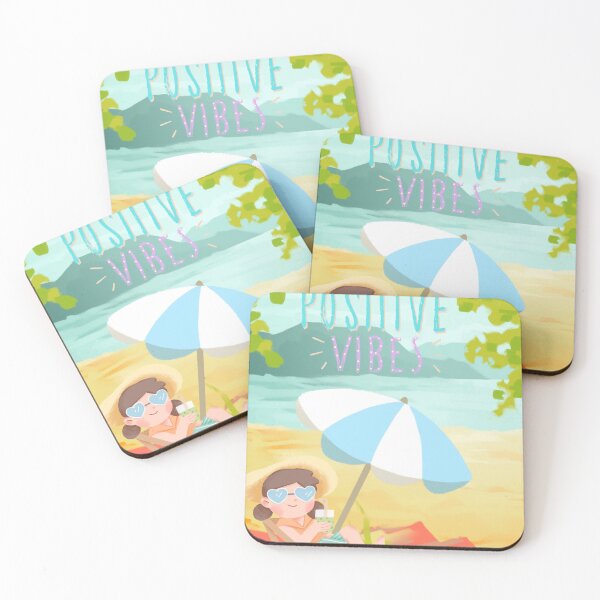 Item preview, Positive Vibes Beach Illustration | Cute Summer Vacation Art for T-Shirts, Stickers & Phone Cases designed and sold by Rohinirohi029.