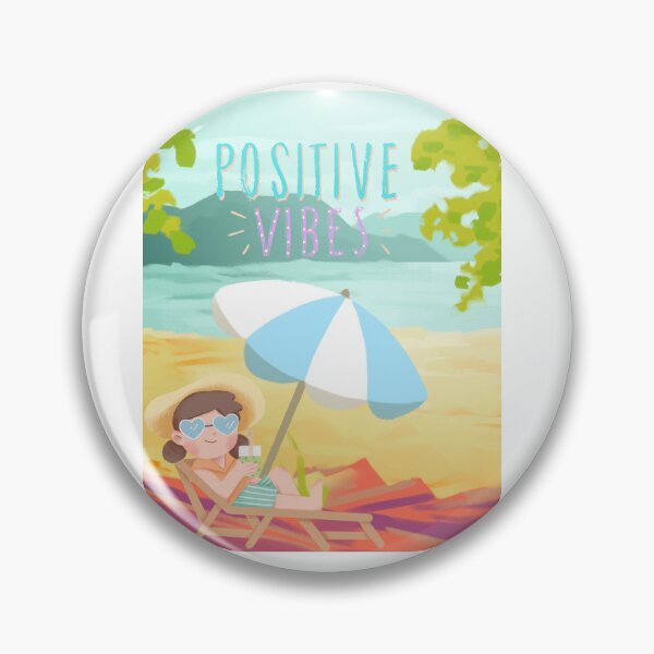 Item preview, Positive Vibes Beach Illustration | Cute Summer Vacation Art for T-Shirts, Stickers & Phone Cases designed and sold by Rohinirohi029.