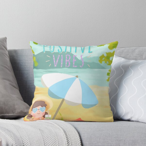 Item preview, Positive Vibes Beach Illustration | Cute Summer Vacation Art for T-Shirts, Stickers & Phone Cases designed and sold by Rohinirohi029.