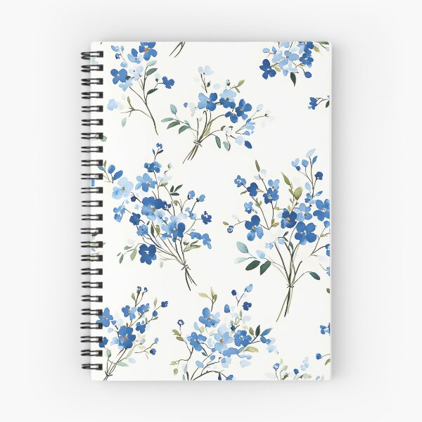 Item preview, Soft blue floral pattern with delicate white blossoms designed and sold by Rue Market.