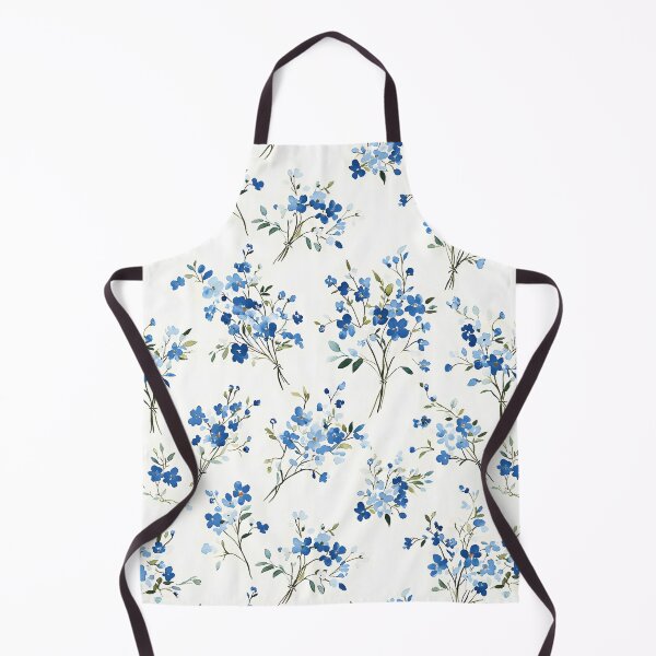 Item preview, Soft blue floral pattern with delicate white blossoms designed and sold by Rue Market.