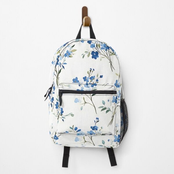 Item preview, Soft blue floral pattern with delicate white blossoms designed and sold by Rue Market.