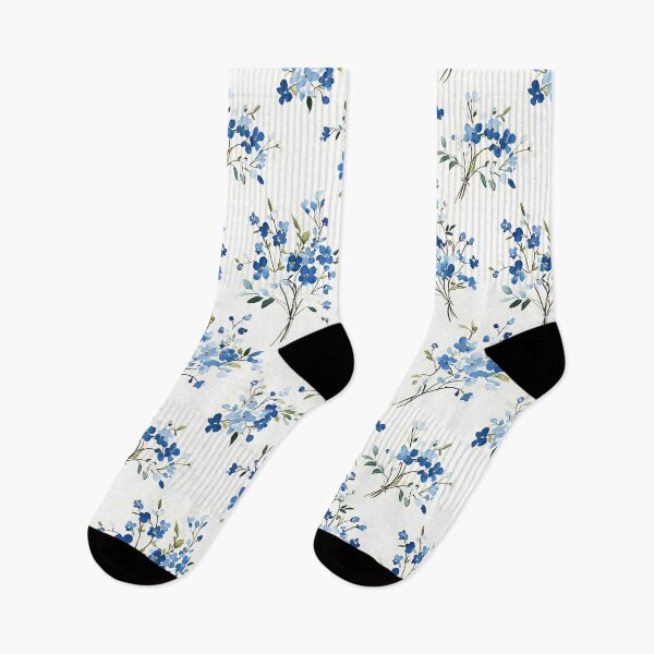 Item preview, Soft blue floral pattern with delicate white blossoms designed and sold by Rue Market.