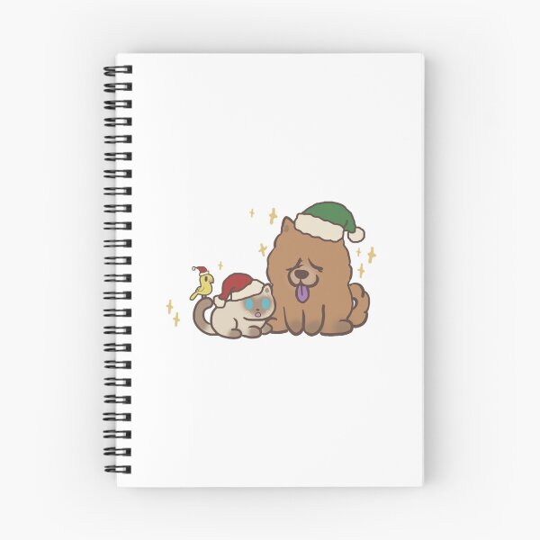 Item preview, Cute Christmas Pets Fluffy Dog And Cat Holiday Illustration designed and sold by KiblyTees.