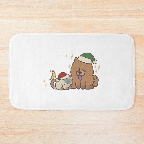 Item preview, Cute Christmas Pets Fluffy Dog And Cat Holiday Illustration designed and sold by KiblyTees.