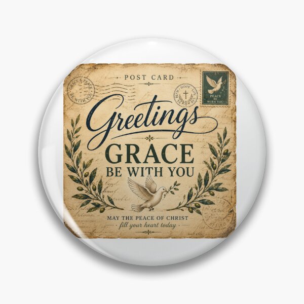 Item preview, Greetings Grace Be With You Vintage Christian Postcard Shirt designed and sold by Masloshop.