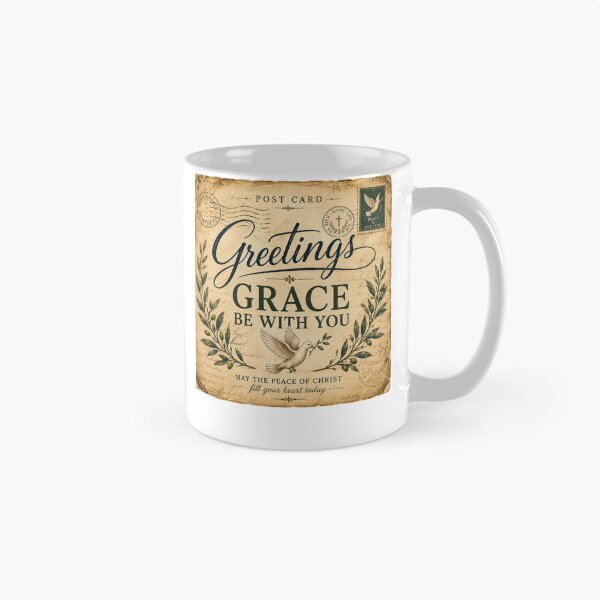 Item preview, Greetings Grace Be With You Vintage Christian Postcard Shirt designed and sold by Masloshop.