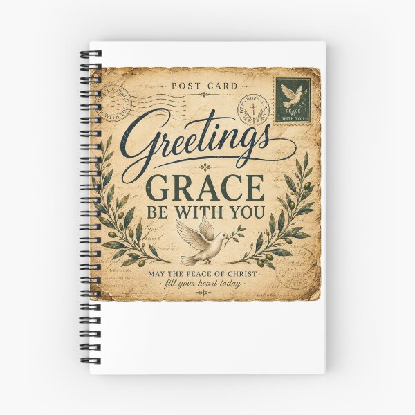 Item preview, Greetings Grace Be With You Vintage Christian Postcard Shirt designed and sold by Masloshop.