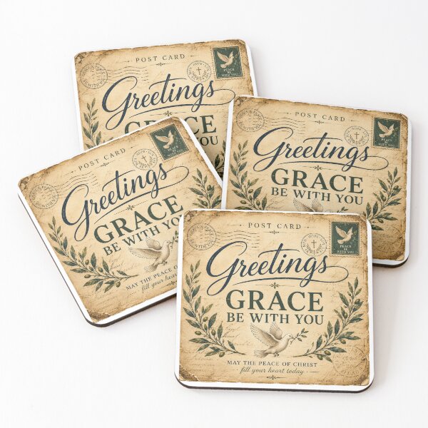 Item preview, Greetings Grace Be With You Vintage Christian Postcard Shirt designed and sold by Masloshop.