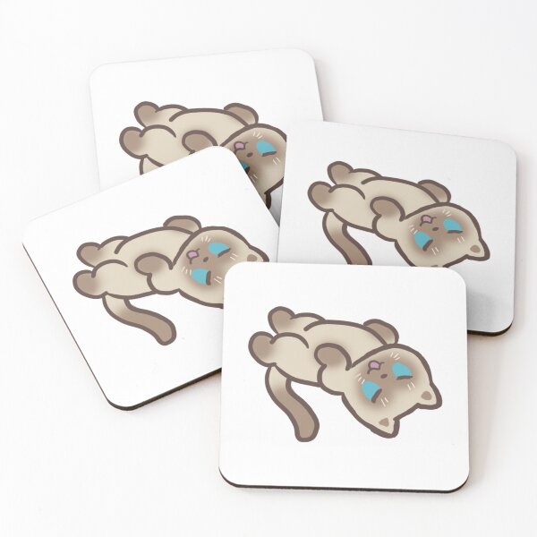 Item preview, Cute Lazy Siamese Cat Rolling On Back Chibi Art designed and sold by KiblyTees.