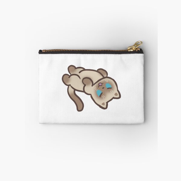 Item preview, Cute Lazy Siamese Cat Rolling On Back Chibi Art designed and sold by KiblyTees.