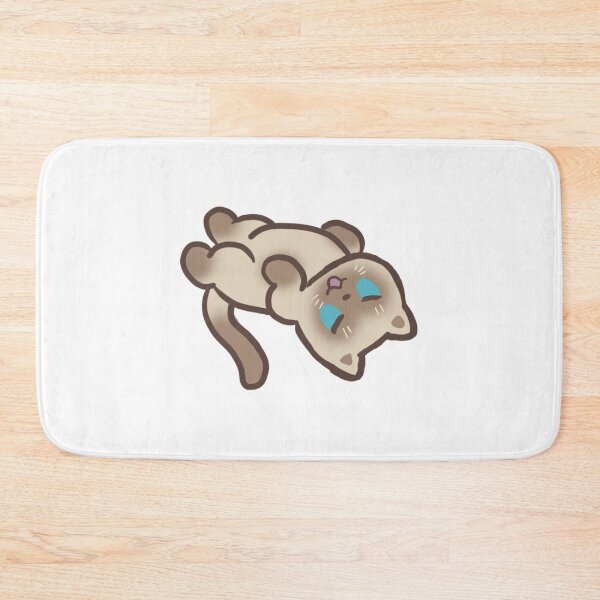 Item preview, Cute Lazy Siamese Cat Rolling On Back Chibi Art designed and sold by KiblyTees.