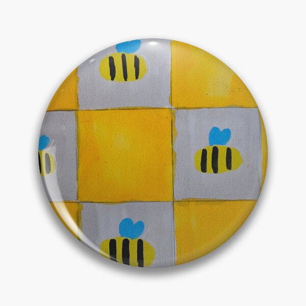 Item preview, Cute Bumblebee Yellow and Grey Checkerboard Pattern Art designed and sold by Canvas & Chaos.