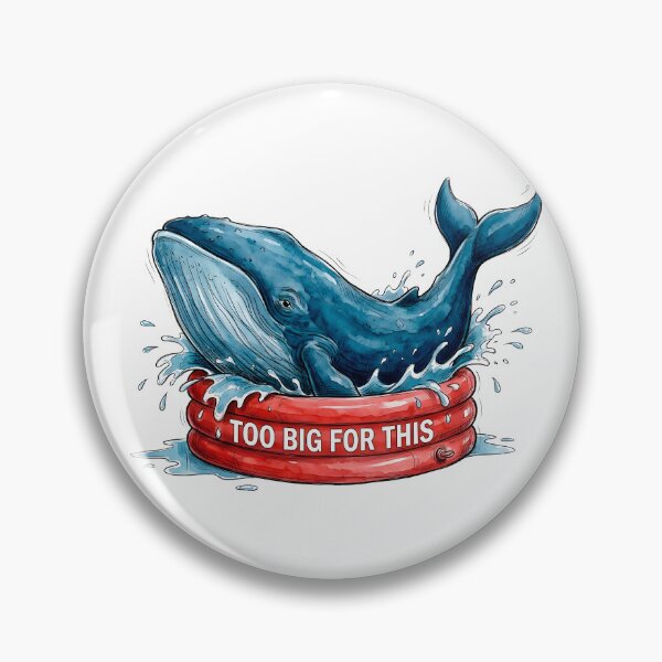 Item preview, Too Big For This - Funny Whale in Inflatable Pool Art designed and sold by SoulPT.