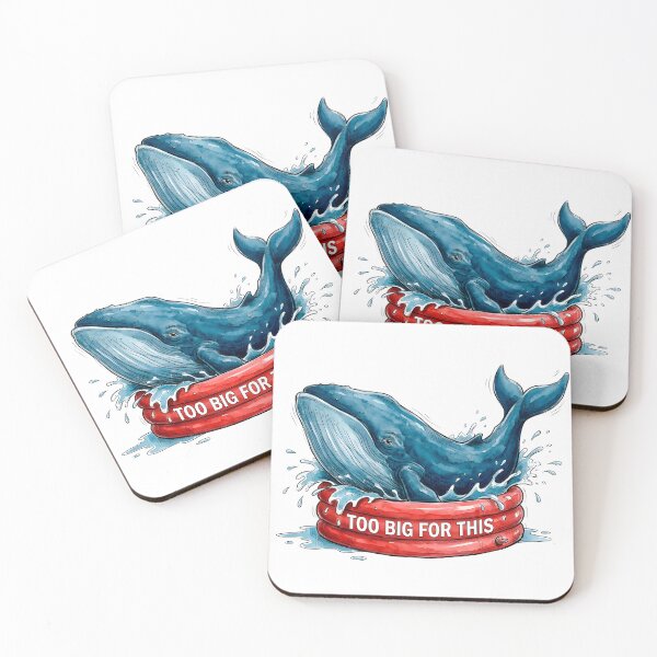 Item preview, Too Big For This - Funny Whale in Inflatable Pool Art designed and sold by SoulPT.