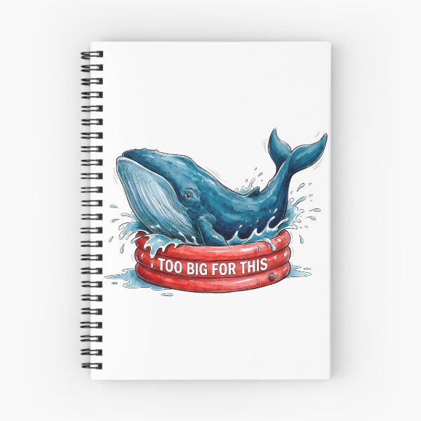 Item preview, Too Big For This - Funny Whale in Inflatable Pool Art designed and sold by SoulPT.