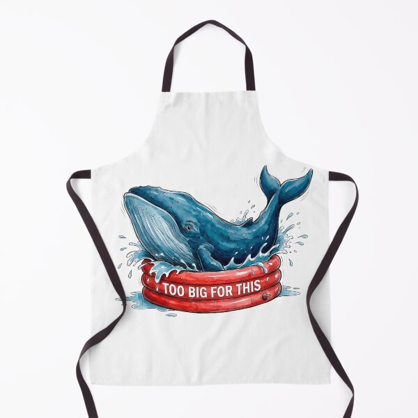 Item preview, Too Big For This - Funny Whale in Inflatable Pool Art designed and sold by SoulPT.