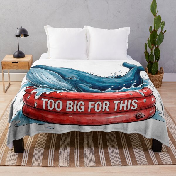 Item preview, Too Big For This - Funny Whale in Inflatable Pool Art designed and sold by SoulPT.