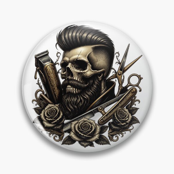 Item preview, Barber Skull Vintage Tattoo Hair Clipper and Roses Design designed and sold by Barber MD Culture.