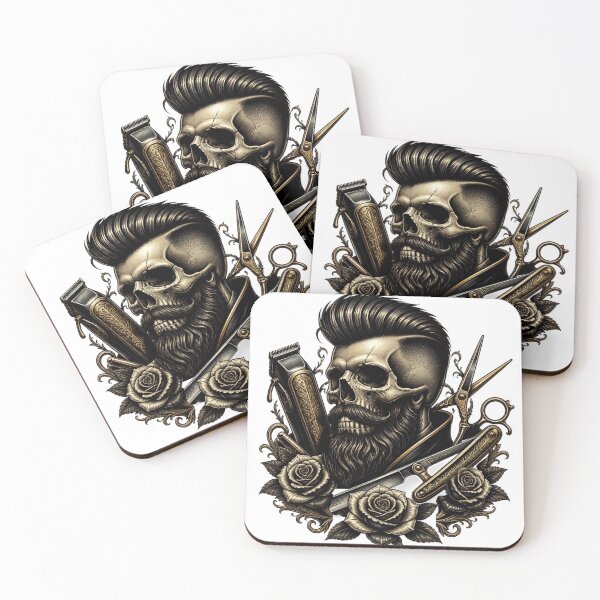 Item preview, Barber Skull Vintage Tattoo Hair Clipper and Roses Design designed and sold by Barber MD Culture.
