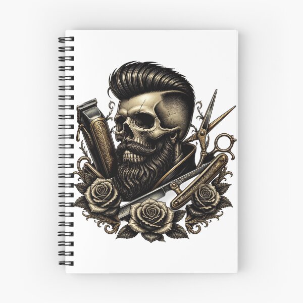 Item preview, Barber Skull Vintage Tattoo Hair Clipper and Roses Design designed and sold by Barber MD Culture.