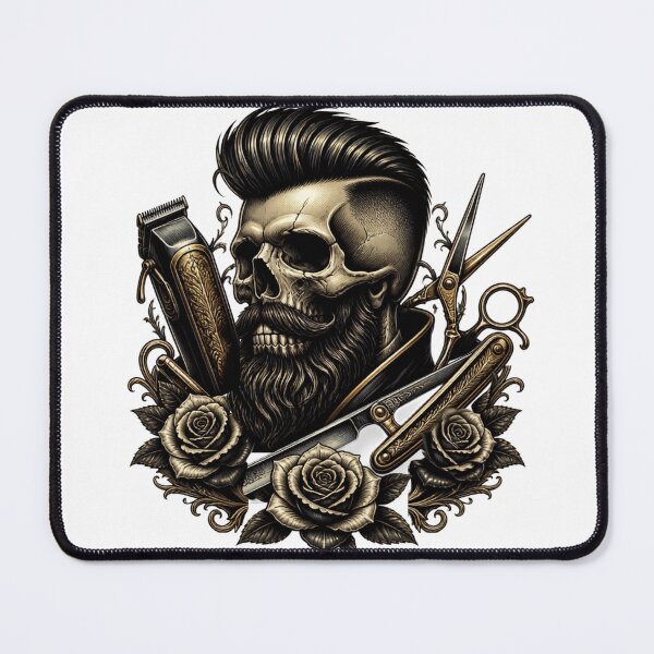 Item preview, Barber Skull Vintage Tattoo Hair Clipper and Roses Design designed and sold by Barber MD Culture.