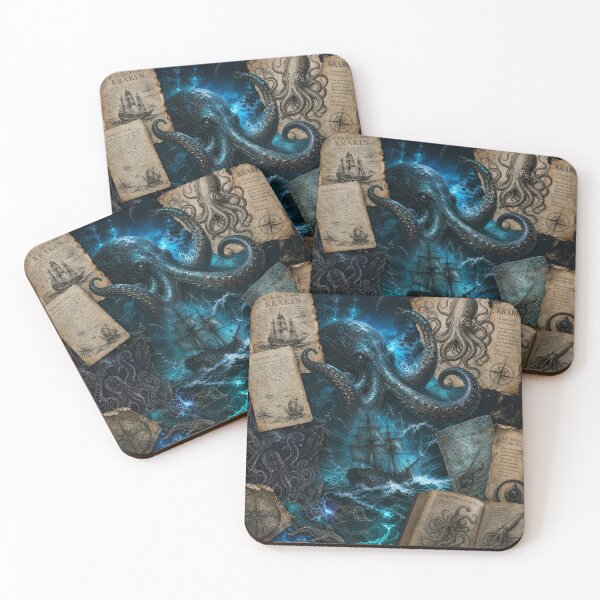Item preview, Kraken Sea Monster Giant Octopus Nautical Art designed and sold by DarVibe Designs.