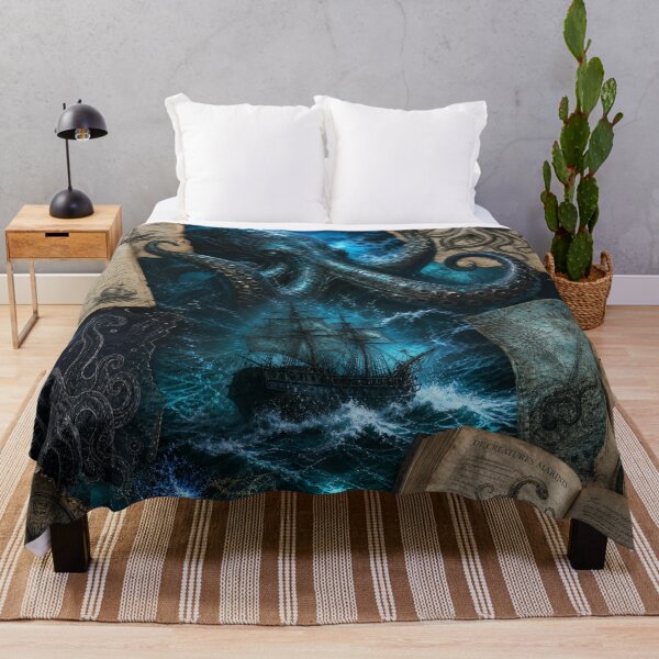 Item preview, Kraken Sea Monster Giant Octopus Nautical Art designed and sold by DarVibe Designs.