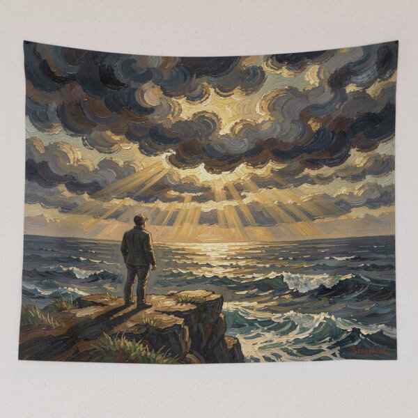 Item preview, Dramatic Ocean Cliff Scene – Painterly Light & Motion designed and sold by FotoworldEdel.