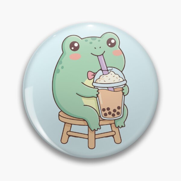 Item preview, Cute Frog Drinking Boba Tea Kawaii Aesthetic designed and sold by BrownHorse90s.