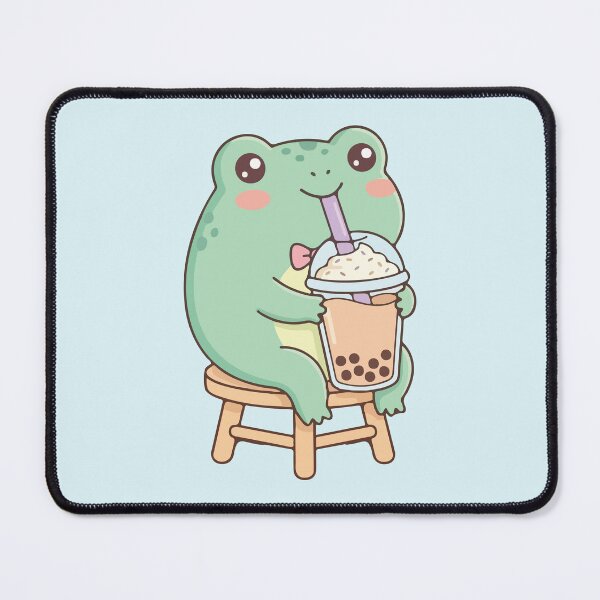 Item preview, Cute Frog Drinking Boba Tea Kawaii Aesthetic designed and sold by BrownHorse90s.
