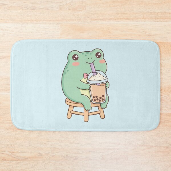 Item preview, Cute Frog Drinking Boba Tea Kawaii Aesthetic designed and sold by BrownHorse90s.