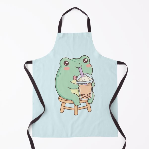 Item preview, Cute Frog Drinking Boba Tea Kawaii Aesthetic designed and sold by BrownHorse90s.