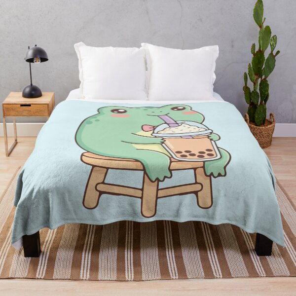 Item preview, Cute Frog Drinking Boba Tea Kawaii Aesthetic designed and sold by BrownHorse90s.