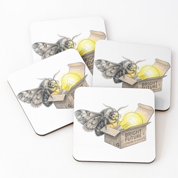 Item preview, Bright Future - Cute Moth with Eco LED Bulb Art designed and sold by SoulPT.