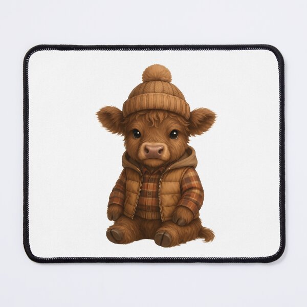 Item preview, Highland cow in cozy winter outfit designed and sold by Sixtinebzh.
