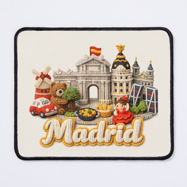 Item preview, Cute Knitted Madrid Landmark | Handmade Yarn City Travel Souvenir designed and sold by Moons Studio.