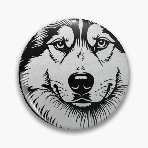Item preview, Majestic Husky Face Black and White Vector Art designed and sold by Antony004.