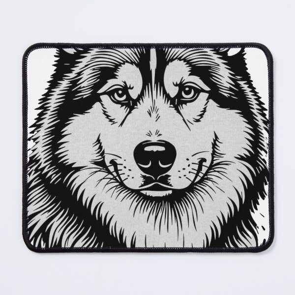 Item preview, Majestic Husky Face Black and White Vector Art designed and sold by Antony004.