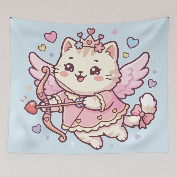 Item preview, Cute Cupid Cat Angel Valentine Princess designed and sold by BrownHorse90s.